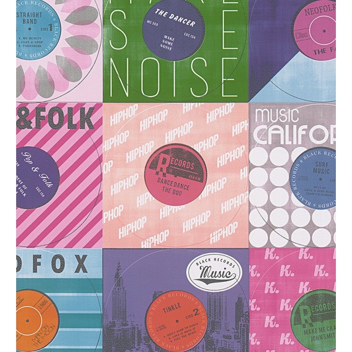 Papel pintado collage juvenil records musicales - California Music 455955