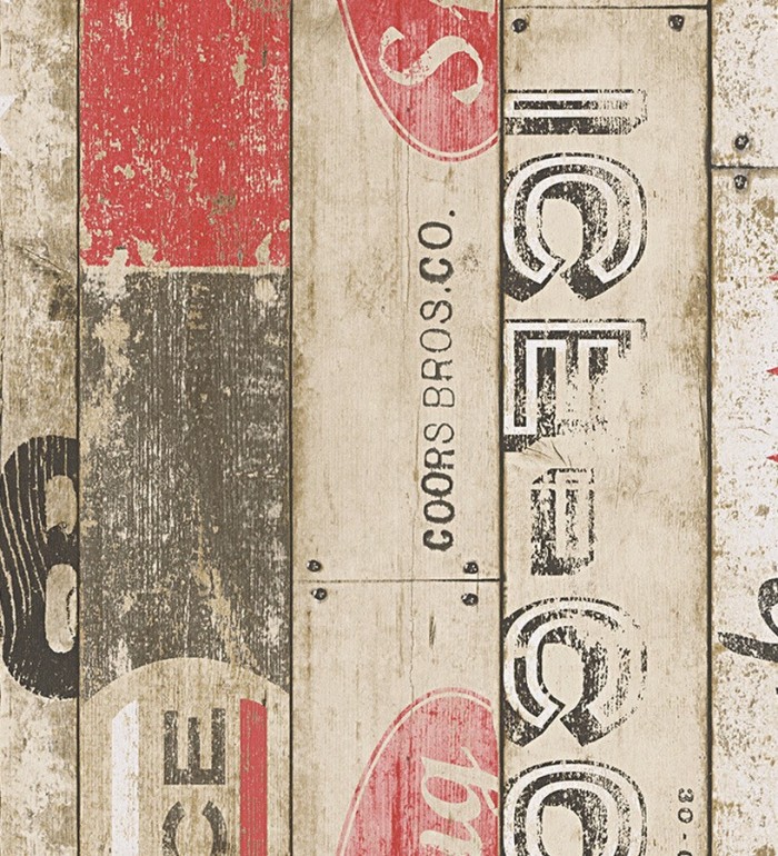 Papel pintado listones de madera juvenil estilo pop art - Cavallet 455995