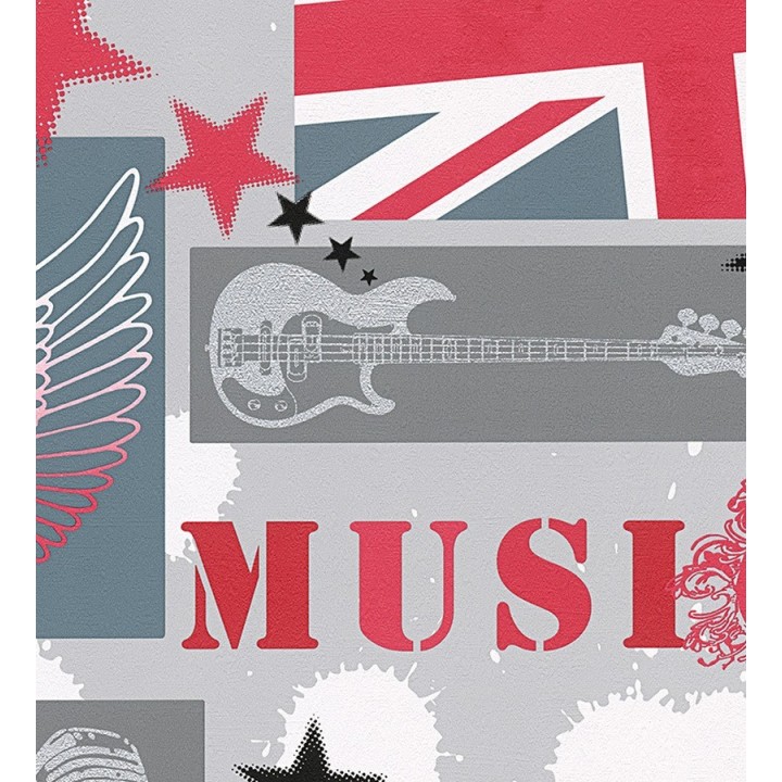 Papel pintado juvenil letras y bandera inglesa - Best Music 455997