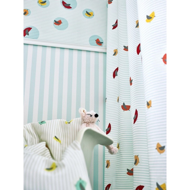 Papel pintado rayas infantiles dítono - Raya Baby Birds 456157