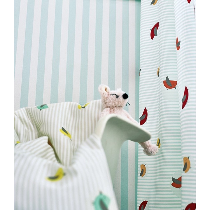 Papel pintado rayas infantiles dítono - Raya Baby Birds 456157
