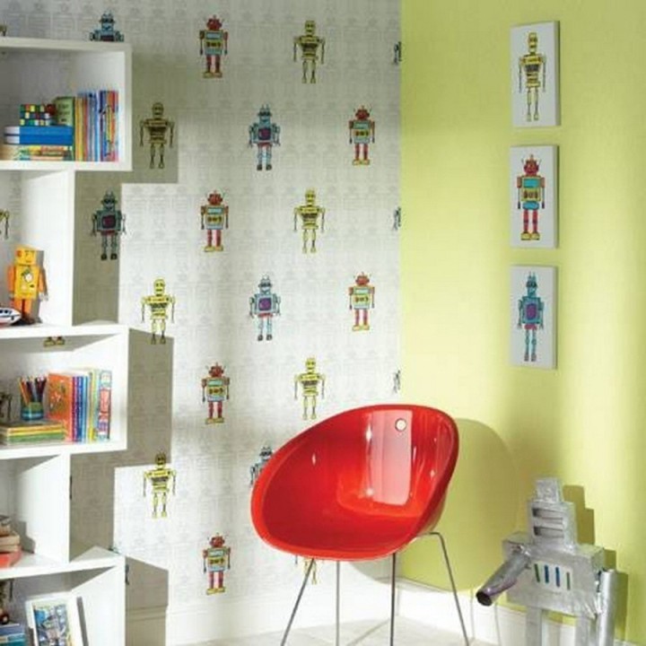 Papel pintado robots para dormitorios infantiles - Friendly Robots 563585
