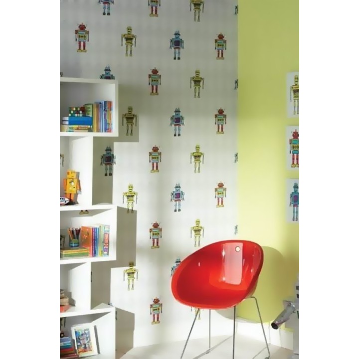 Papel pintado robots para dormitorios infantiles - Friendly Robots 563585
