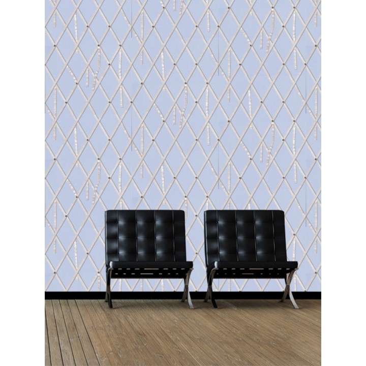 Papel pintado ornamental de rombos con lazos - Batlló 563845