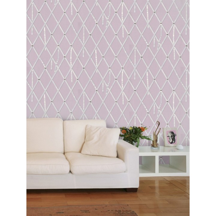 Papel pintado ornamental de rombos con lazos - Batlló 563846