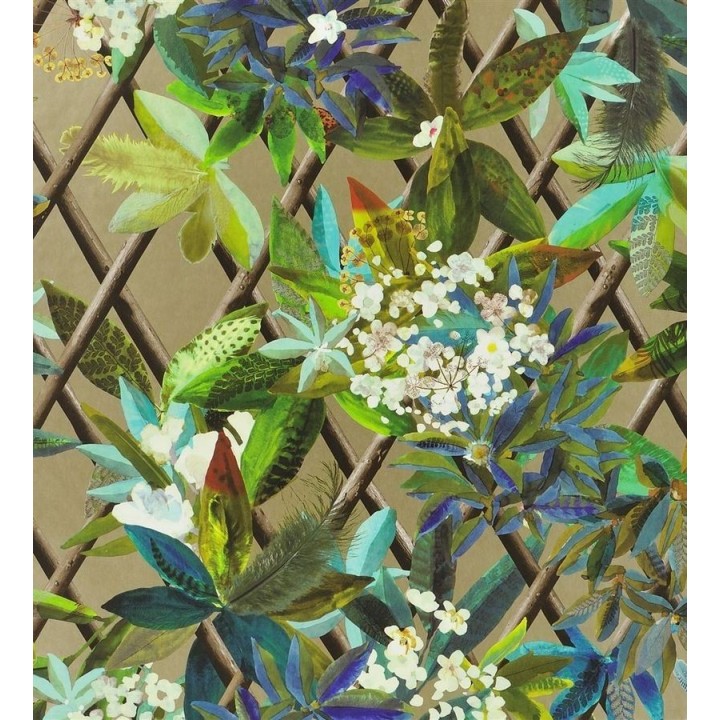 Papel pintado enredadera de hojas y flores - Anouk 563926