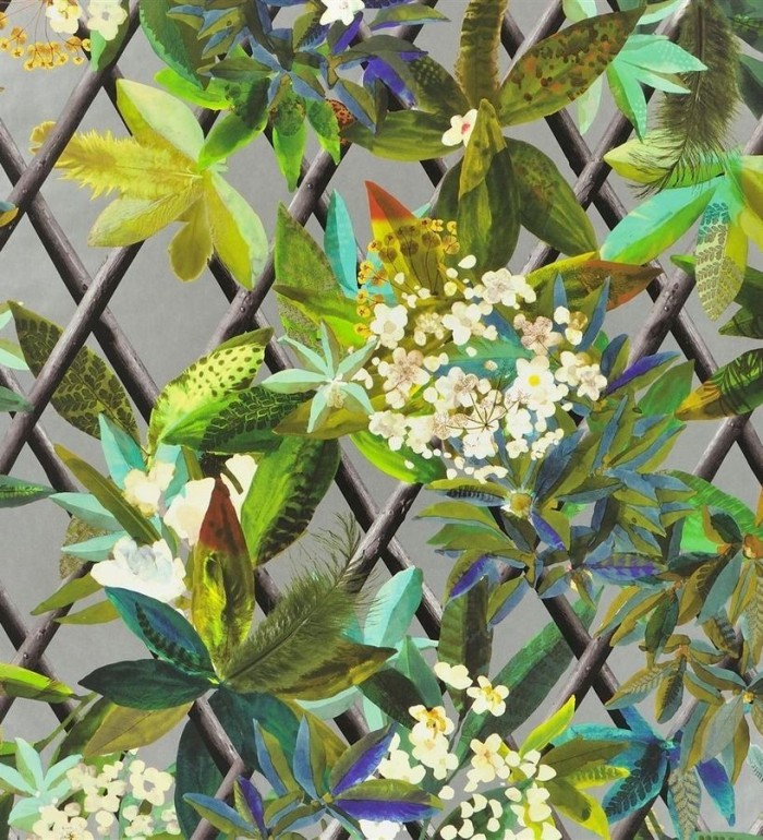 Papel pintado enredadera de hojas y flores - Anouk 563927