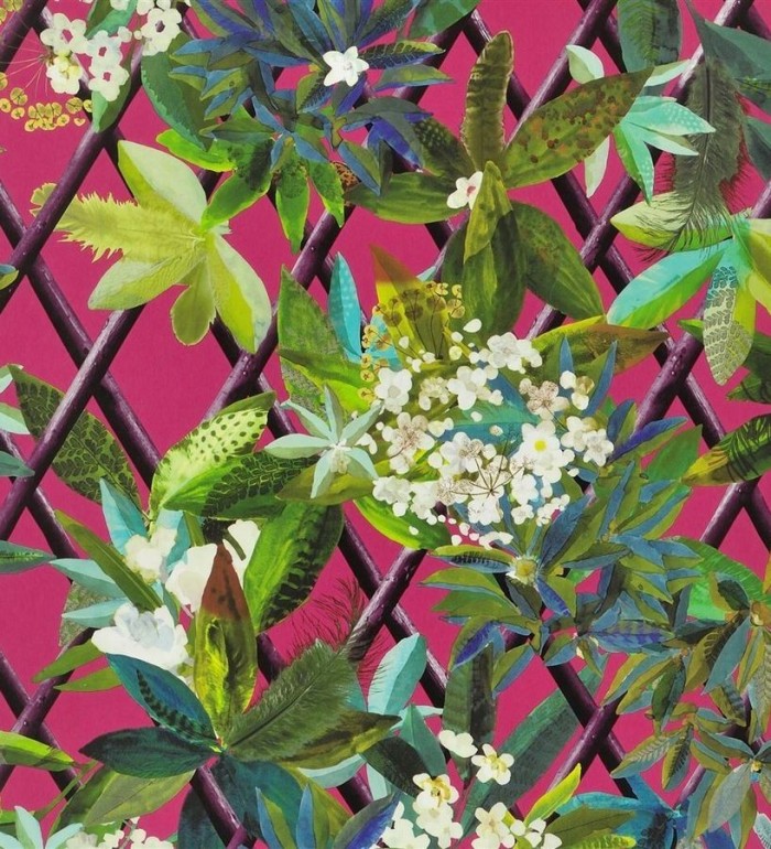 Papel pintado enredadera de hojas y flores - Anouk 563928