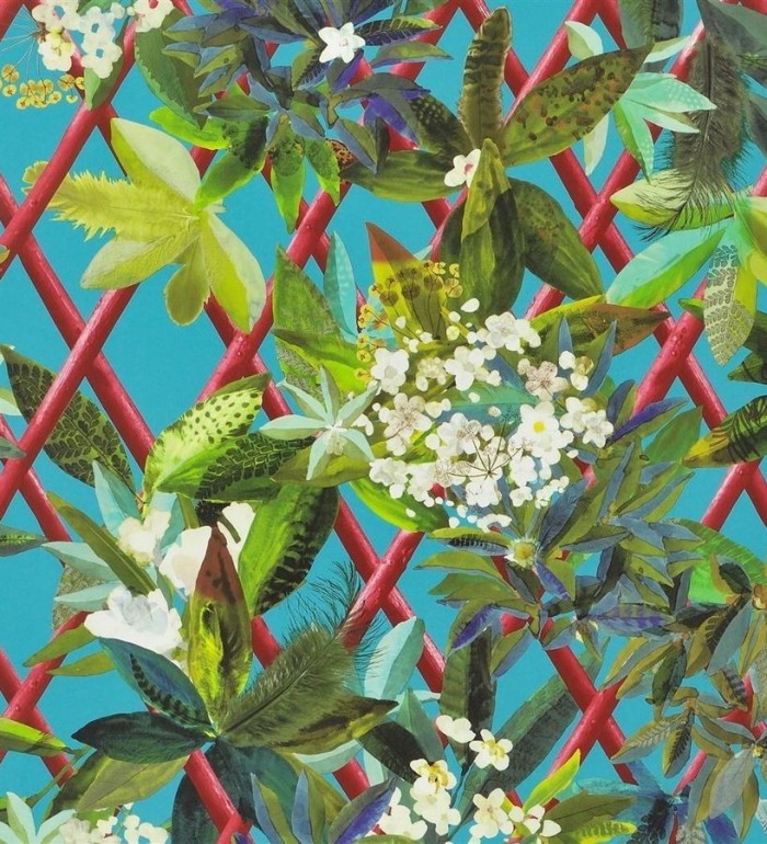 Papel pintado enredadera de hojas y flores - Anouk 563929