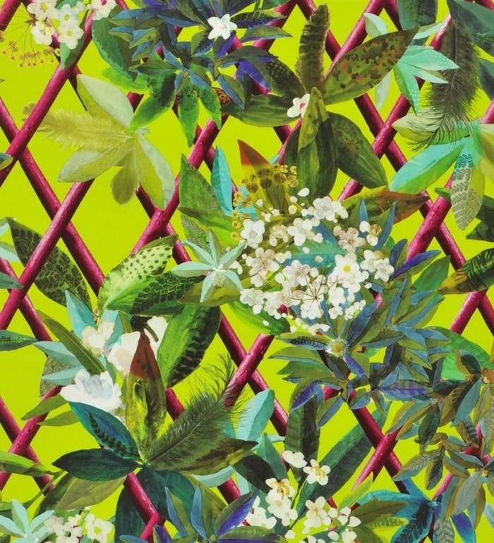 Papel pintado enredadera de hojas y flores - Anouk 563930