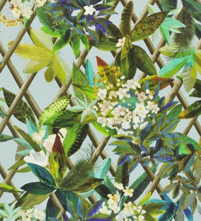 Papel pintado enredadera de hojas y flores - Anouk 563931