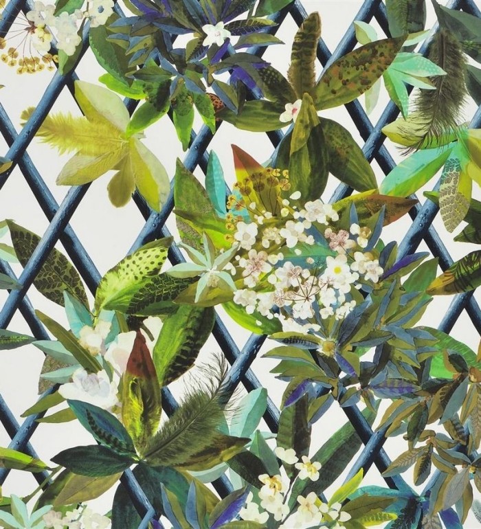 Papel pintado enredadera de hojas y flores - Anouk 563932