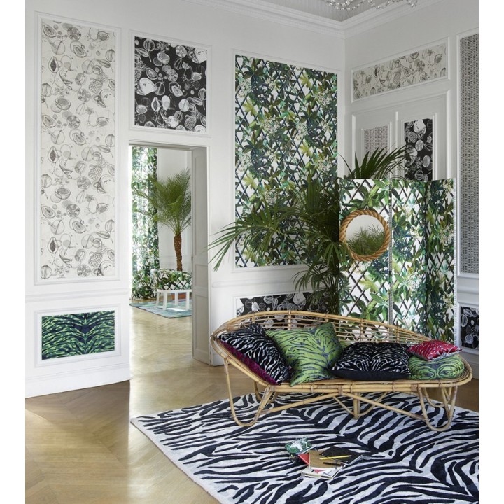 Papel pintado enredadera de hojas y flores - Anouk 563932