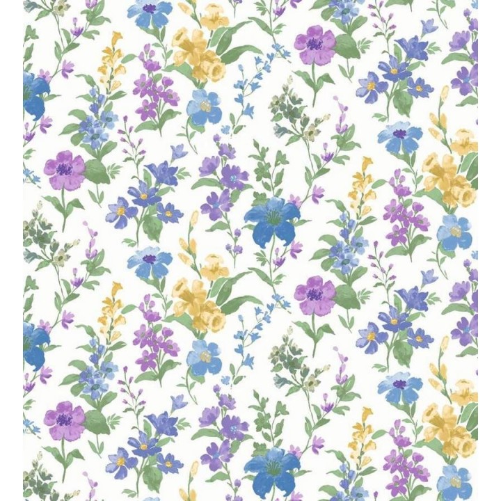 Papel pintado jardín de flores artísticas tonos lavanda - Debra 564438