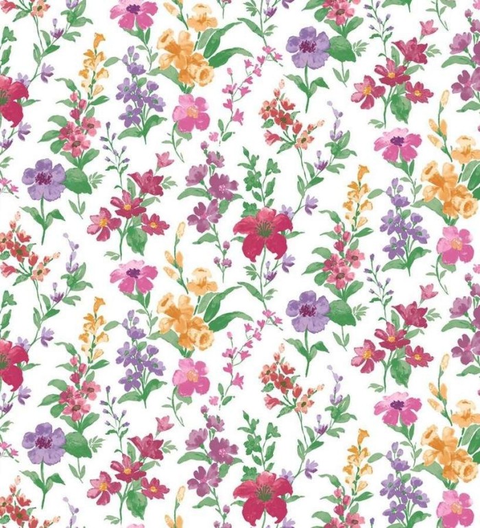 Papel pintado jardín de flores artísticas multicolor - Debra 564439