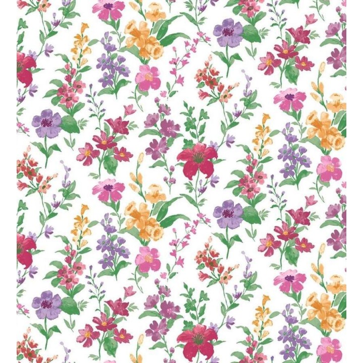 Papel pintado jardín de flores artísticas multicolor - Debra 564439