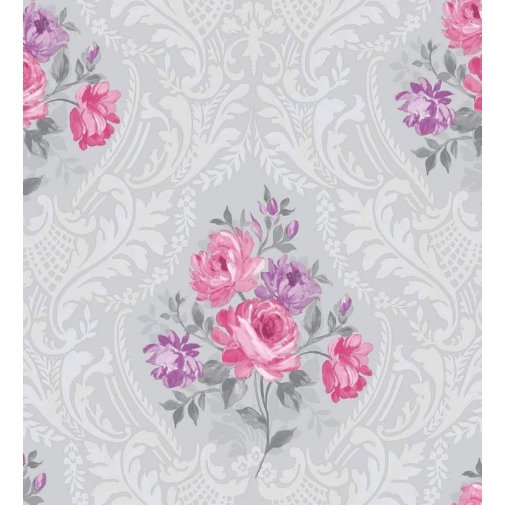 Papel pintado damasco artístico con flores - Robbia 564446