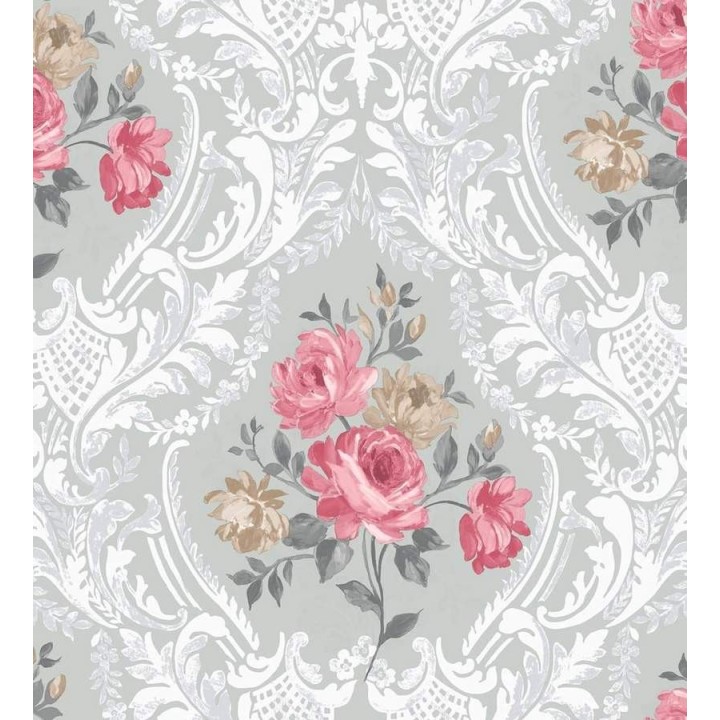 Papel pintado damasco artístico con flores - Robbia 564447