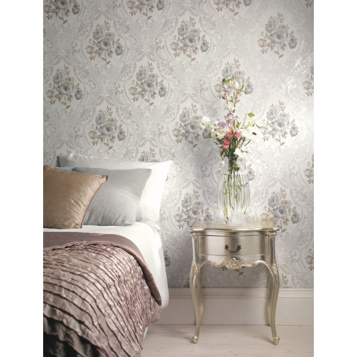 Papel pintado damasco artístico con flores - Robbia 564448