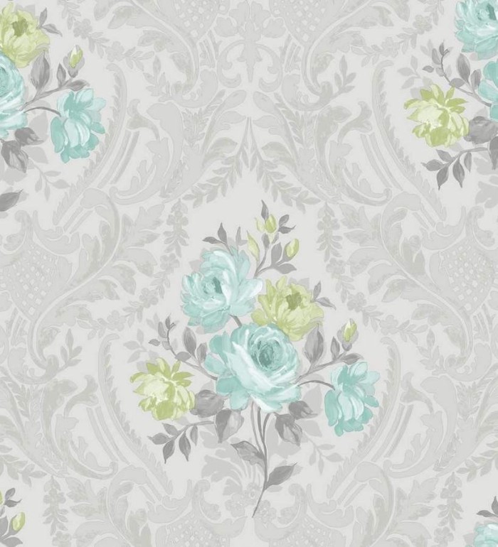 Papel pintado damasco artístico con flores - Robbia 564449