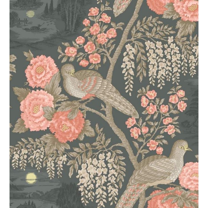 Papel pintado faisanes y flores artísticos - Pigeonne 564454