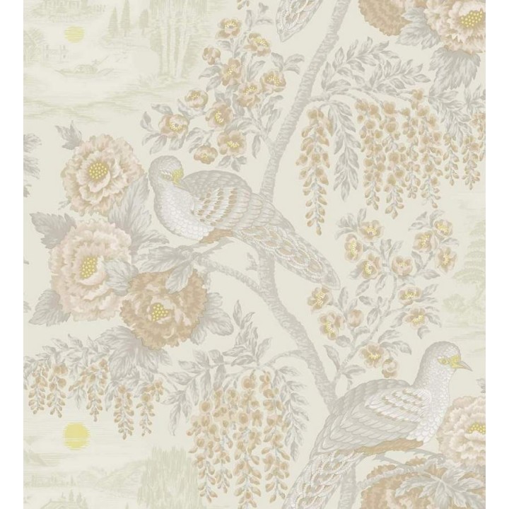 Papel pintado faisanes y flores artísticos - Pigeonne 564456