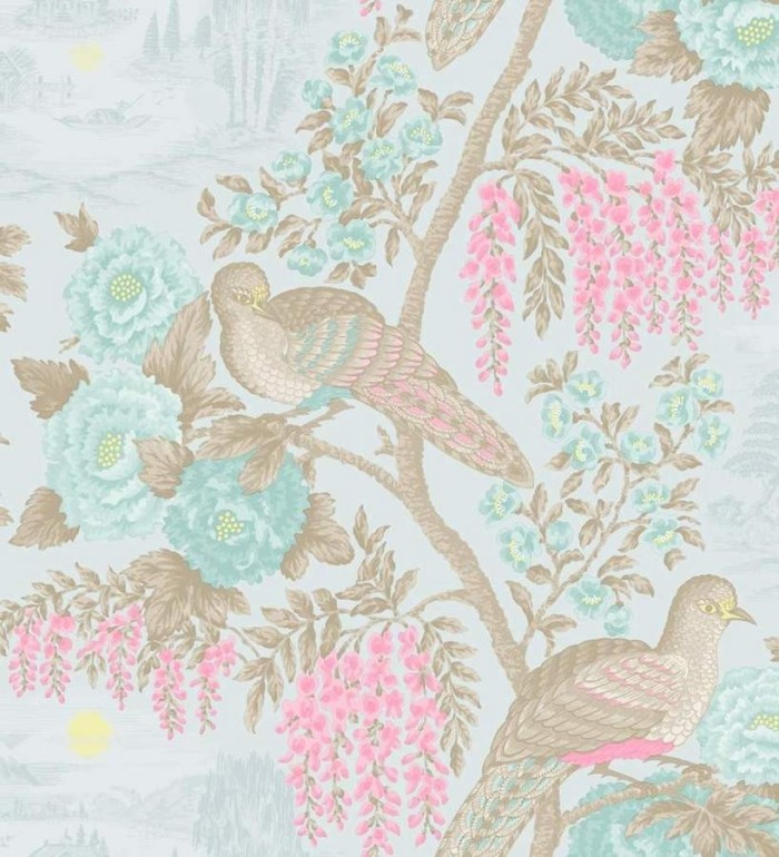 Papel pintado faisanes y flores - Pigeonne 564457