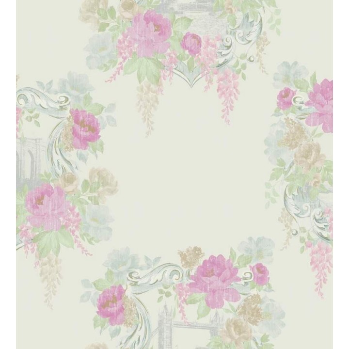 Papel pintado monumentos enmarcados en flores - Julienne 564458