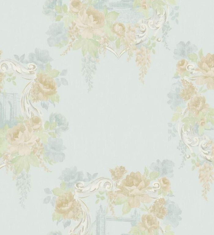 Papel pintado monumentos enmarcados en flores - Julienne 564459