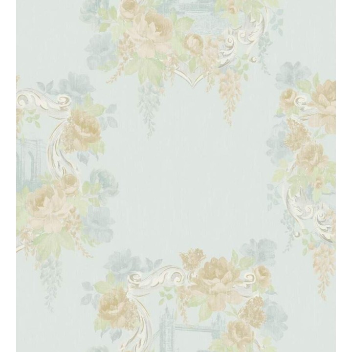 Papel pintado monumentos enmarcados en flores - Julienne 564459