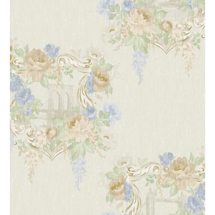 Papel pintado monumentos enmarcados en flores - Julienne 564460
