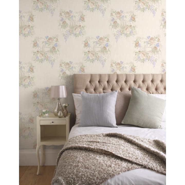 Papel pintado monumentos enmarcados en flores - Julienne 564460