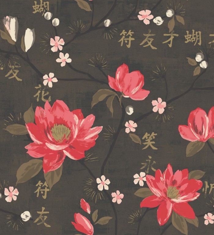 Papel pintado flores artísticas estilo japonés - Masami 564478
