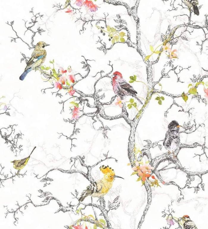 Papel pintado pájaros románticos ingleses - Sharon 564493