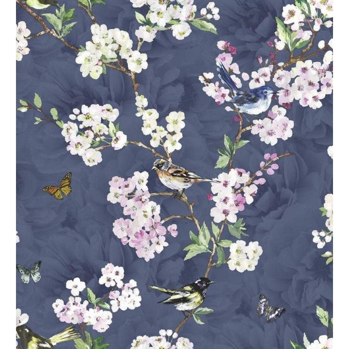 Papel pintado pájaros y flores románticas - Vega 564501