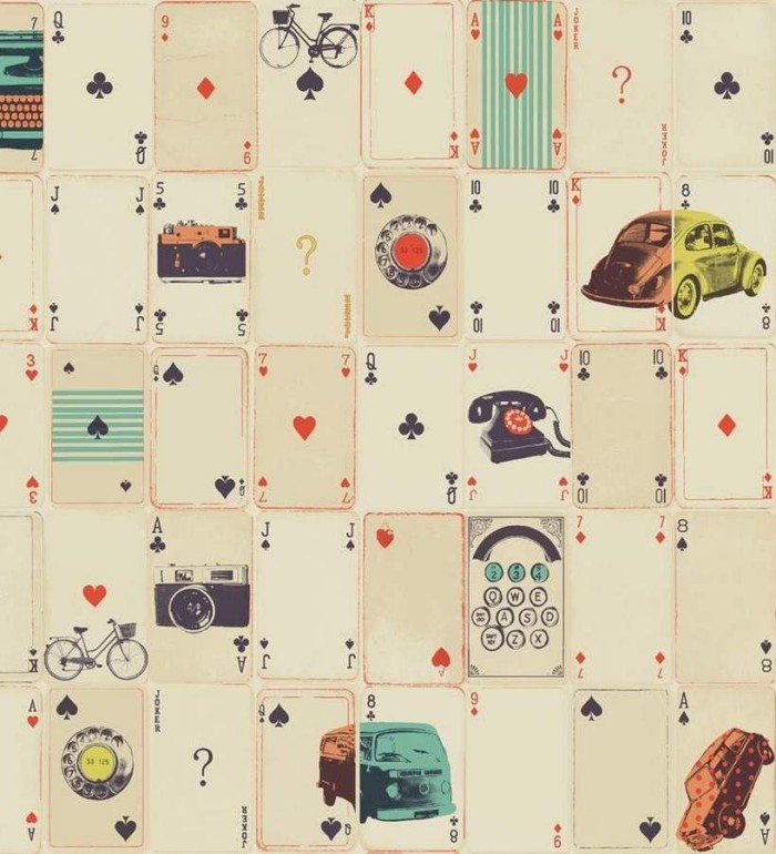 Papel pintado juego de cartas vintage - Poker Vintage 564506