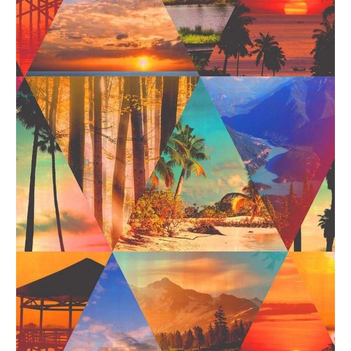 Papel pintado collage fotográfico de paisajes en triángulos - California Sky 564514