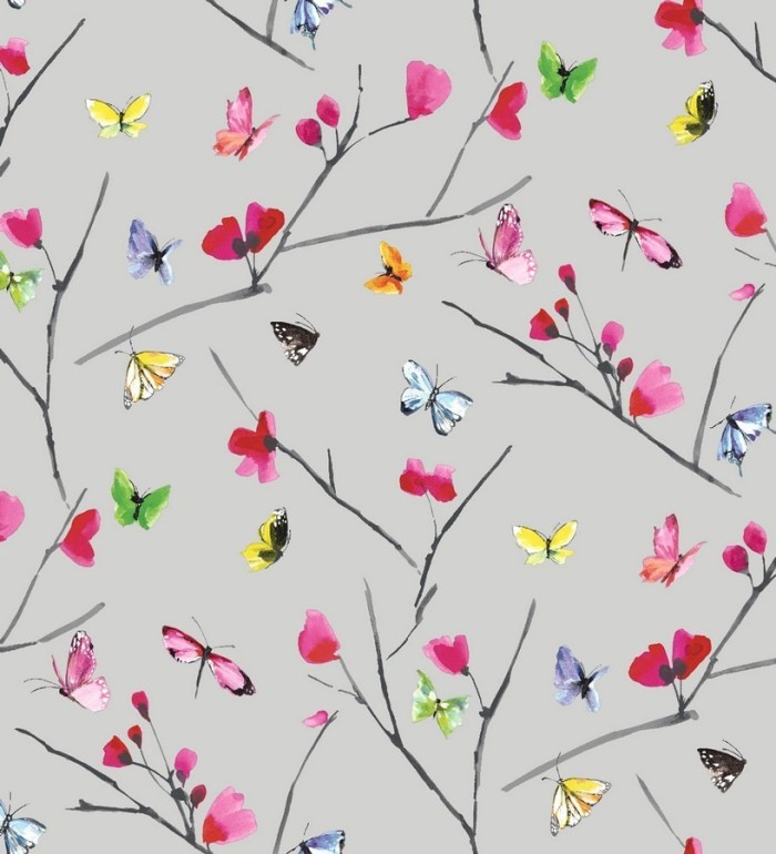 Papel pintado naturaleza de mariposas pequeñas de acuarela - Lizren 564536