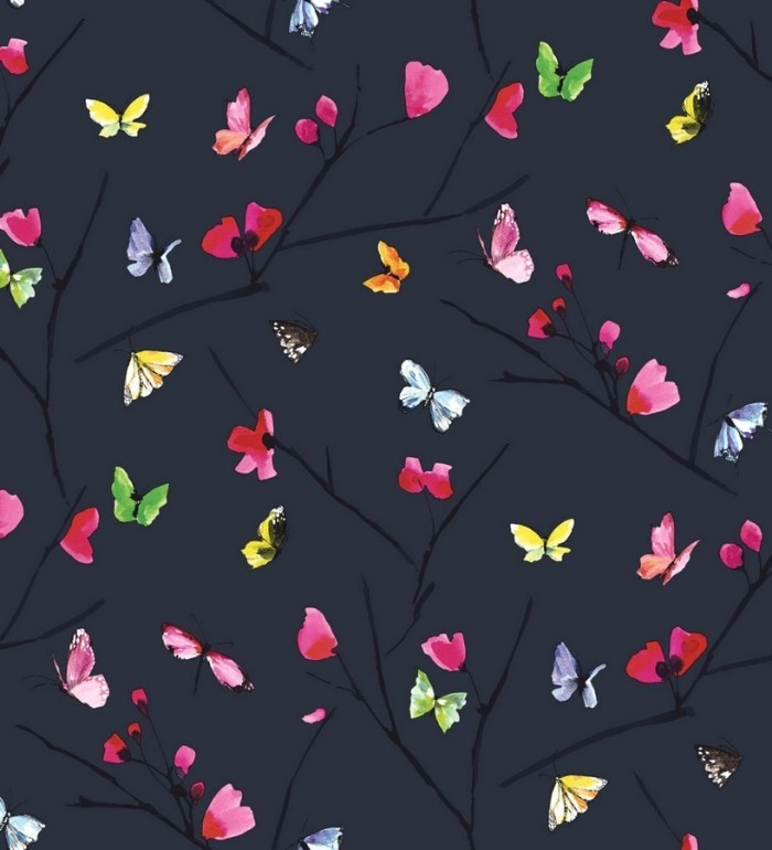 Papel pintado naturaleza de mariposas pequeñas de acuarela - Lizren 564537