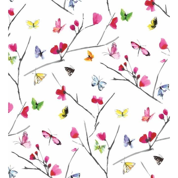 Papel pintado naturaleza de mariposas pequeñas de acuarela - Lizren 564538