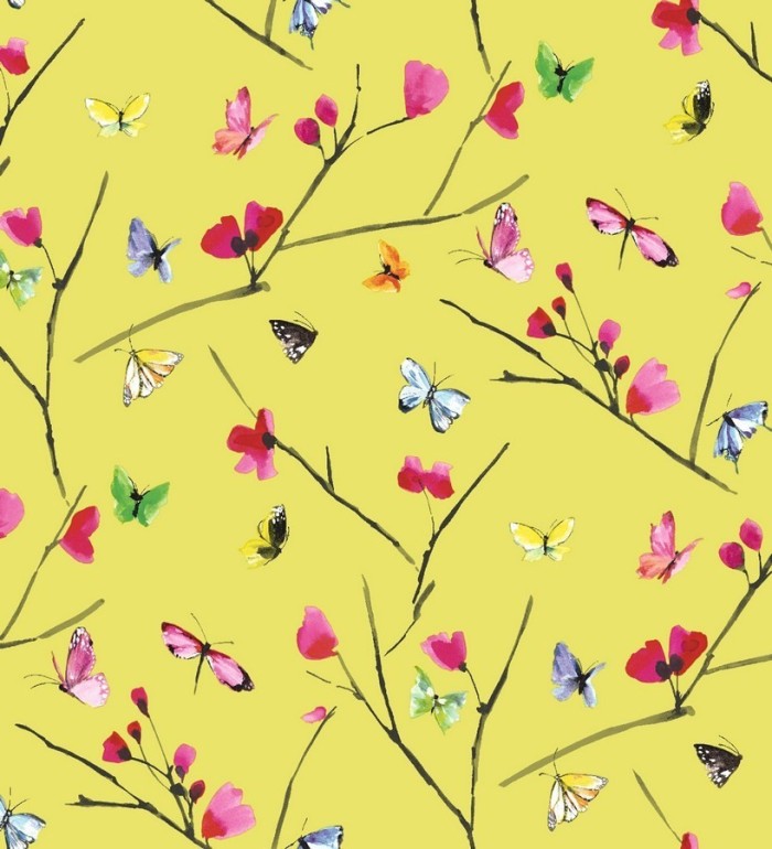 Papel pintado naturaleza de mariposas pequeñas de acuarela - Lizren 564539