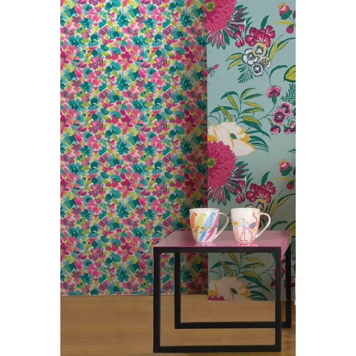 Papel pintado flores pequeñas de acuarela - Mia 564542