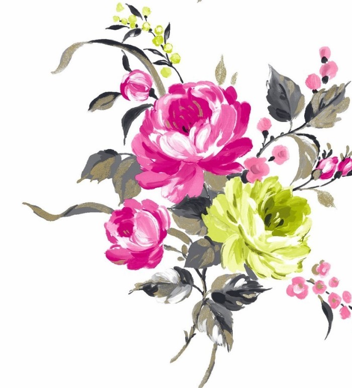 Papel pintado ramillete de rosas románticas al óleo - Belisa 564545