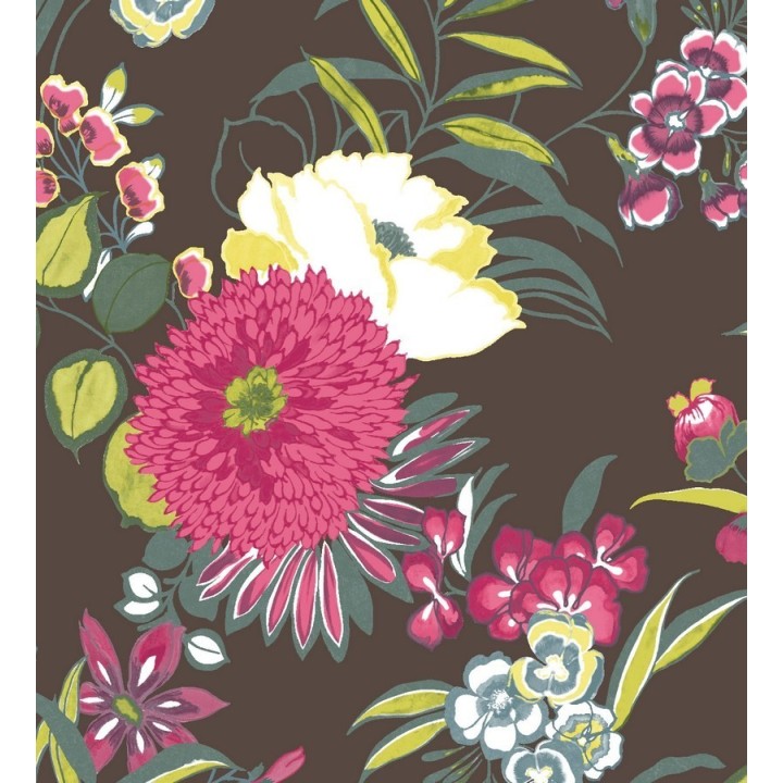 Papel pintado naturaleza de flores grandes y pequeñas - Rosalinda 564553