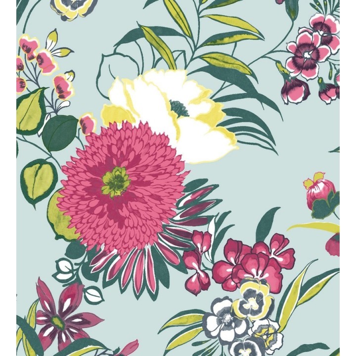 Papel pintado naturaleza de flores grandes y pequeñas - Rosalinda 564554