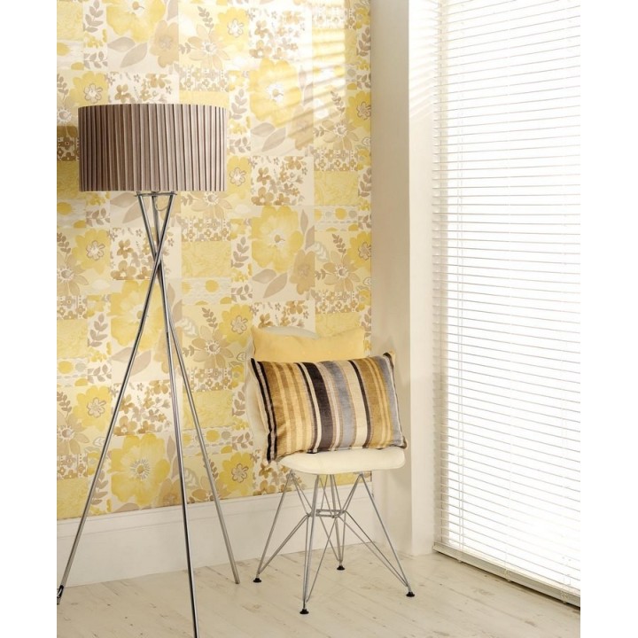 Papel pintado collage artístico de flores y hojas - Nayeli 564563