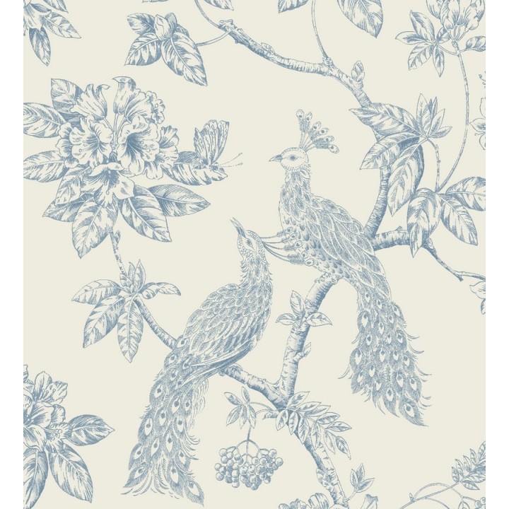 Papel pintado pavos reales en ramas florales ingleses - Royal Garden 564564