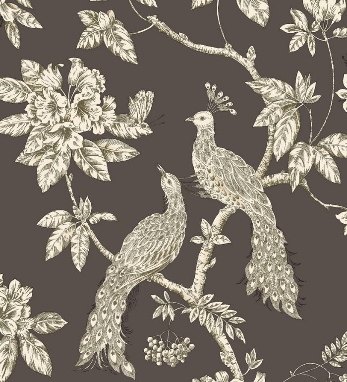 Papel pintado pavos reales en ramas florales ingleses - Royal Garden 564566