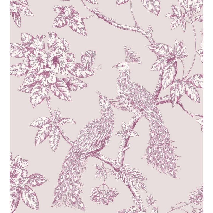 Papel pintado pavos reales en ramas florales ingleses - Royal Garden 564567