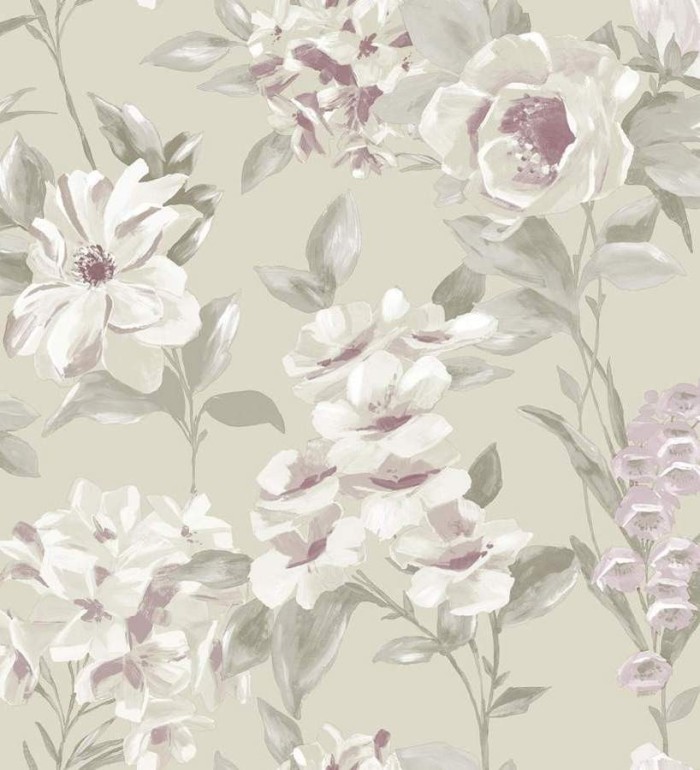 Papel pintado flores de acuarela grandes vintage - Charlotte 564572